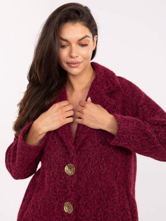 Elegant Transitional Coat in Burgundy