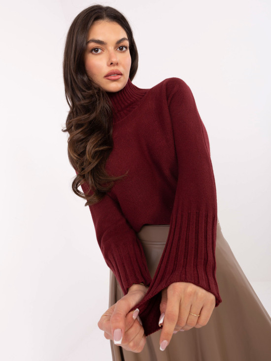 Burgundy Turtleneck Sweater