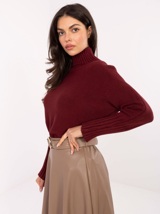 Burgundy Turtleneck Sweater