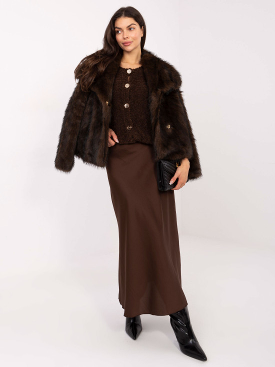 Elegant brown maxi skirt