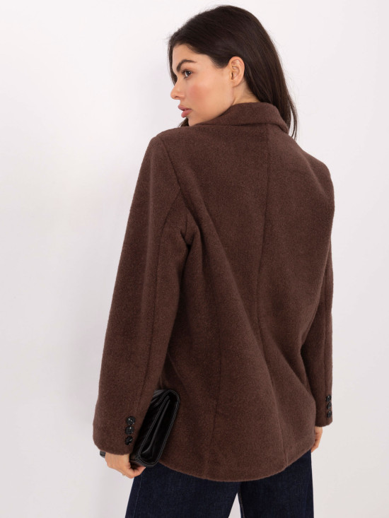 Elegant brown transitional coat with lining