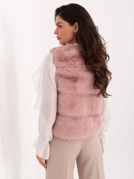 Elegant Pink Faux Fur Vest