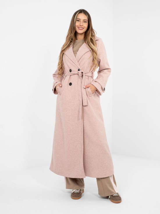 Elegant transitional coat in dark pink
