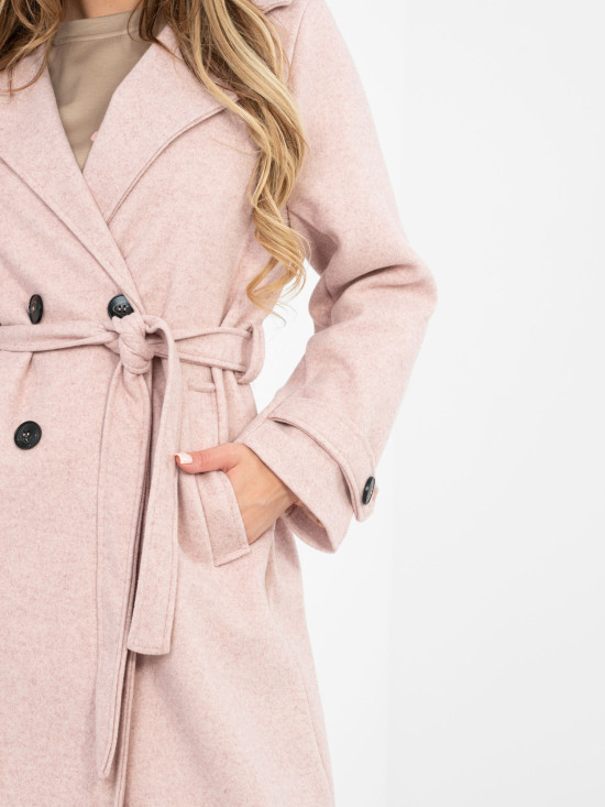 Elegant transitional coat in dark pink