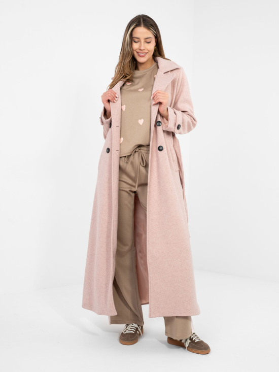 Elegant transitional coat in dark pink