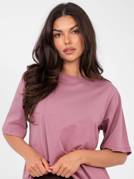 Women's cotton T-shirt in dark pink