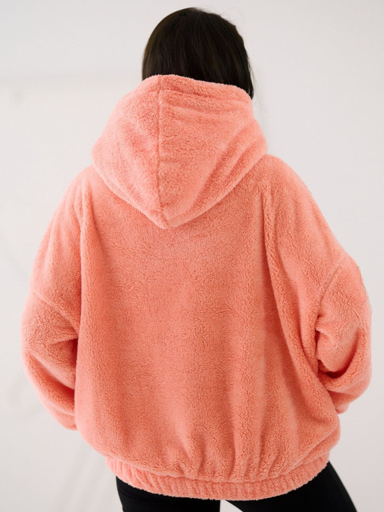 Peach orange hoodie with pocket