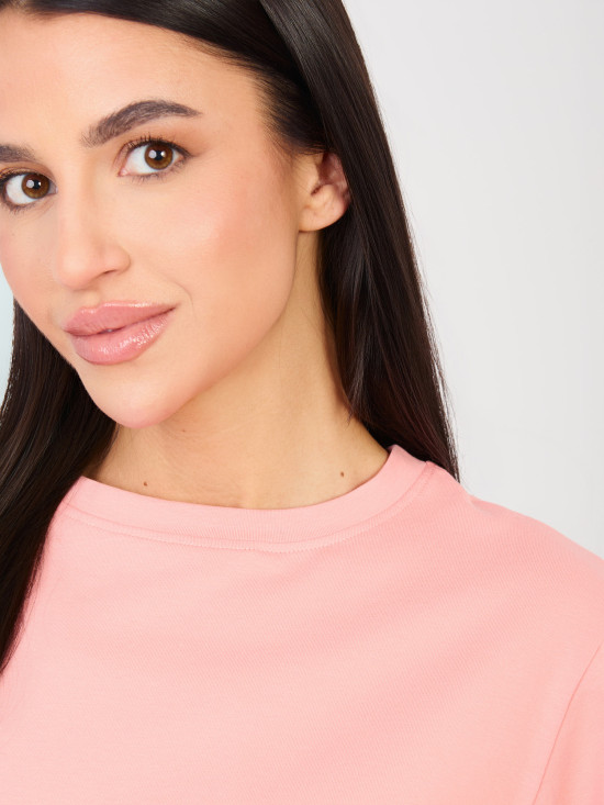 Women's cotton T-shirt in peach color