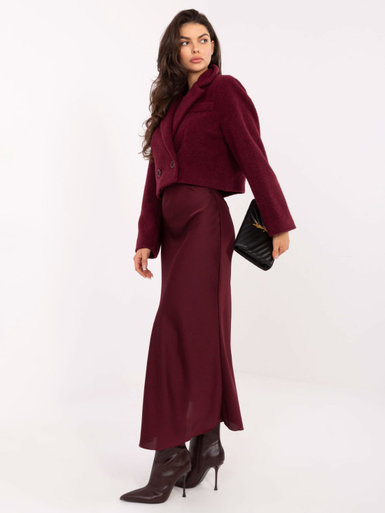 Elegant burgundy maxi skirt