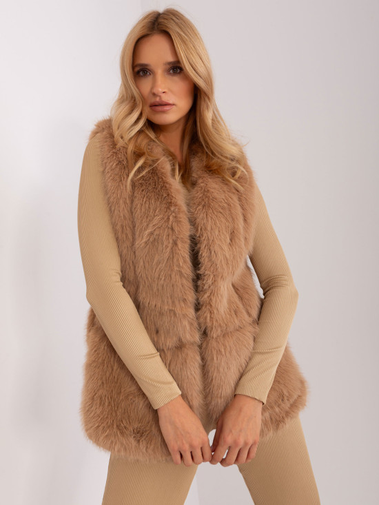 Brown Faux Fur Vest