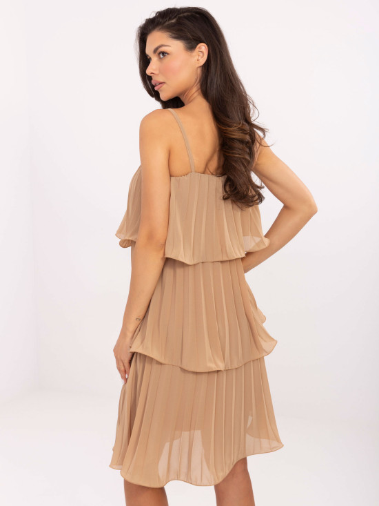 Elegant Cocktail Dress in Camel Color