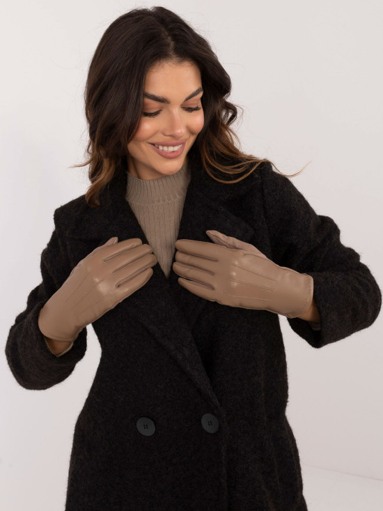 Elegant Beige Gloves with Warm Lining