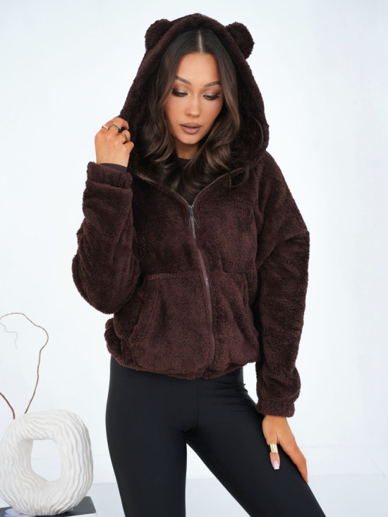 Women's brown hoodie with zipper