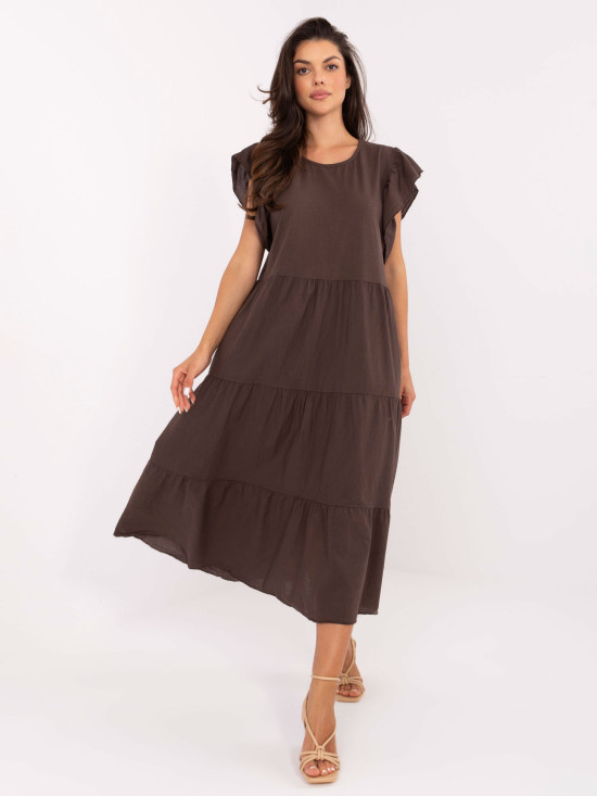 Oversize Midi Dress in Dark Brown
