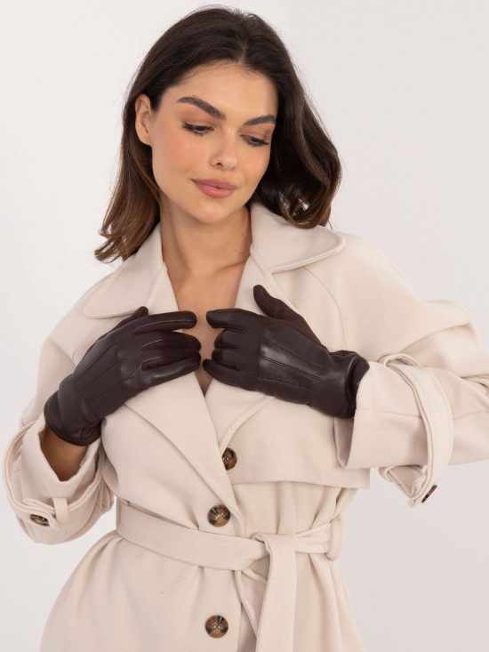 Dark brown gloves with warm lining