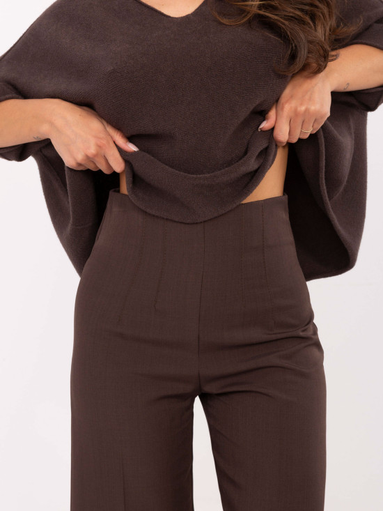 Elegant Brown High-Waisted Pants