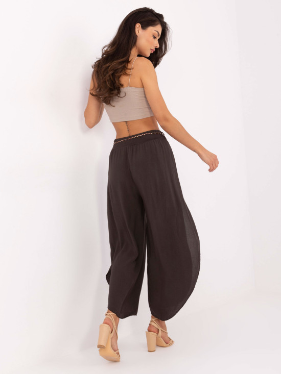 Elegant Palazzo Pants in Dark Brown