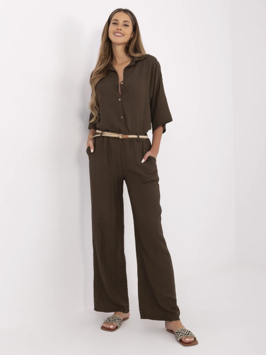 Elegant Brown High-Waisted Pants