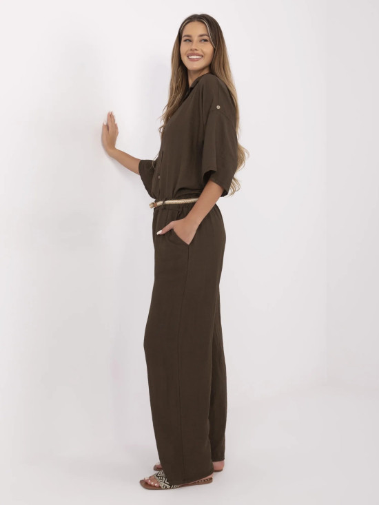 Elegant Brown High-Waisted Pants