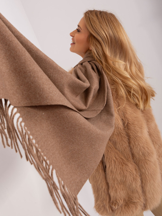 Dark Brown Scarf with Fringes