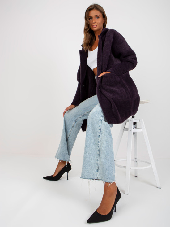 Graphite transitional alpaca and wool coat