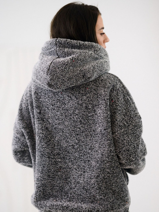 Women's dark grey hoodie with hood and pocket