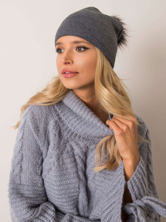 RUE PARIS Dark Gray Winter Beanie