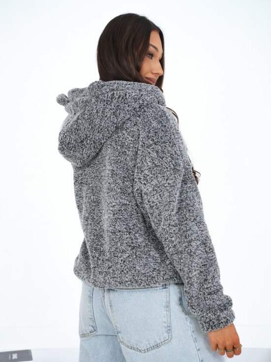 Women's grey zip-up hoodie