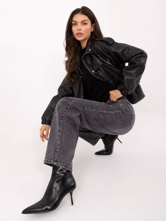 Women's dark grey balloon fit jeans