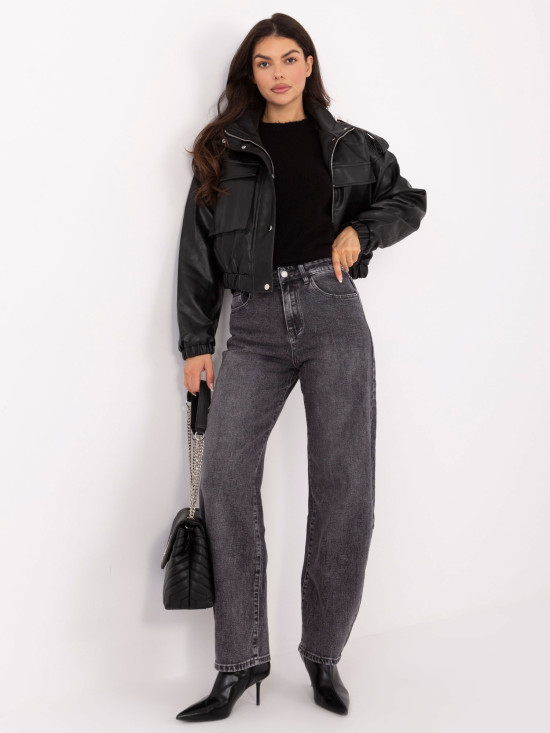 Women's dark grey balloon fit jeans
