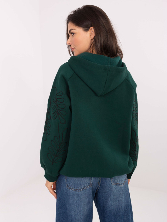 Green hoodie with embroidery