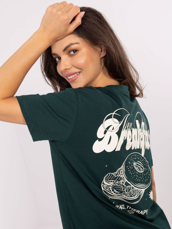 Stylish Dark Green T-Shirt with Print