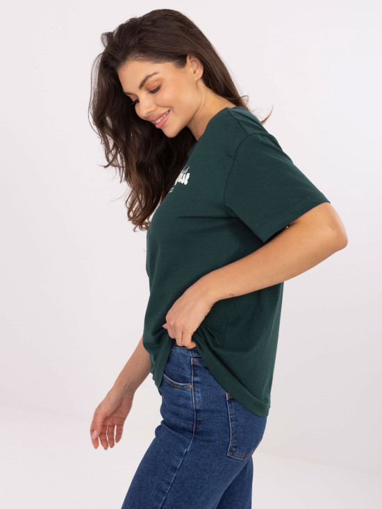 Stylish Dark Green T-Shirt with Print