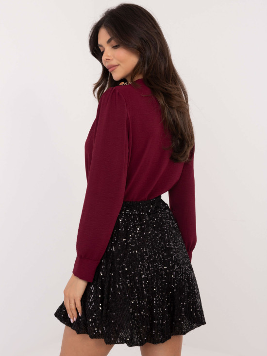 Black elegant mini skirt with sequins and lining