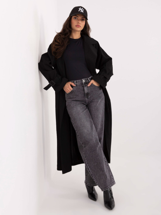 Black smooth short-sleeve blouse