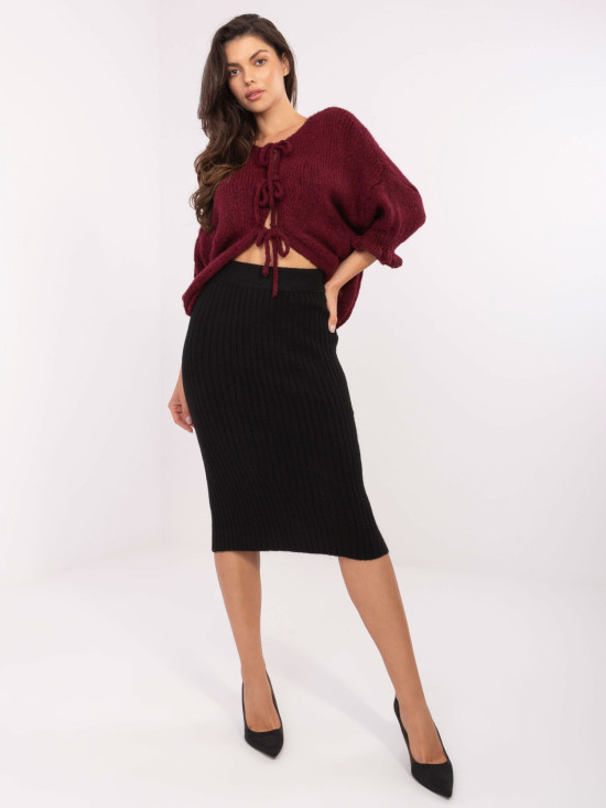 Elegant Black Midi Skirt