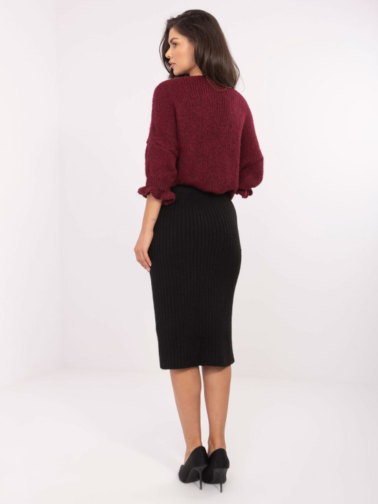 Elegant Black Midi Skirt