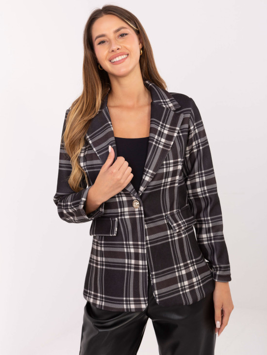 Black Checked Blazer with Lining