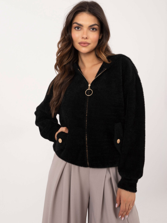 Elegant Black Winter Jacket with Hood
