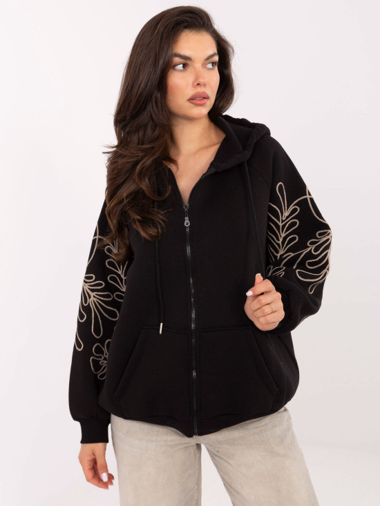 Black hoodie with embroidery