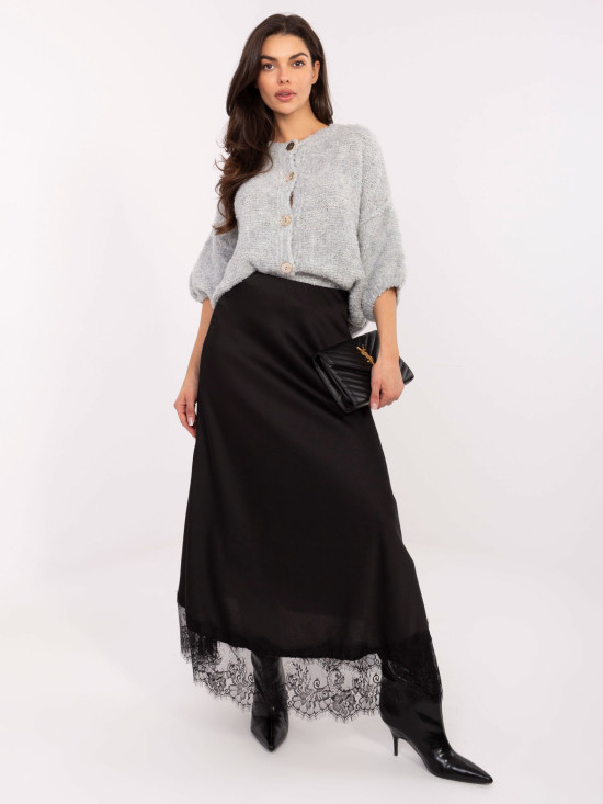 Black maxi skirt with lace