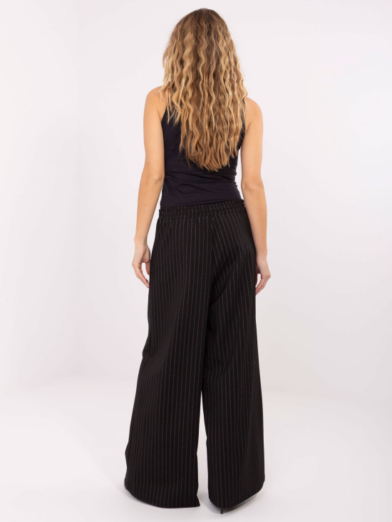 Elegant black palazzo trousers with stripes