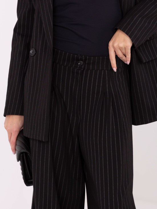 Elegant black palazzo trousers with stripes