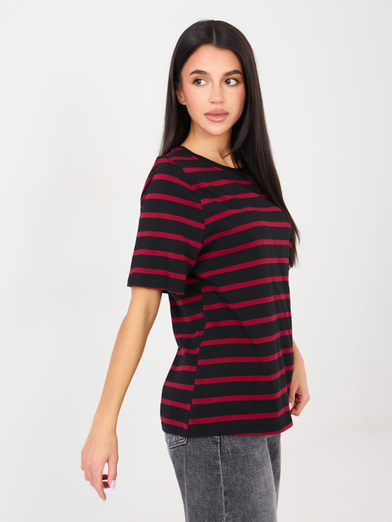 Multicolored striped T-shirt with short sleeves