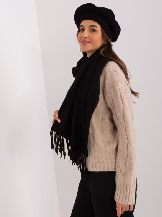 Black Solid Women's Scarf