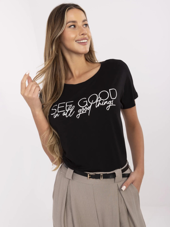 Stylish Black T-Shirt with Print