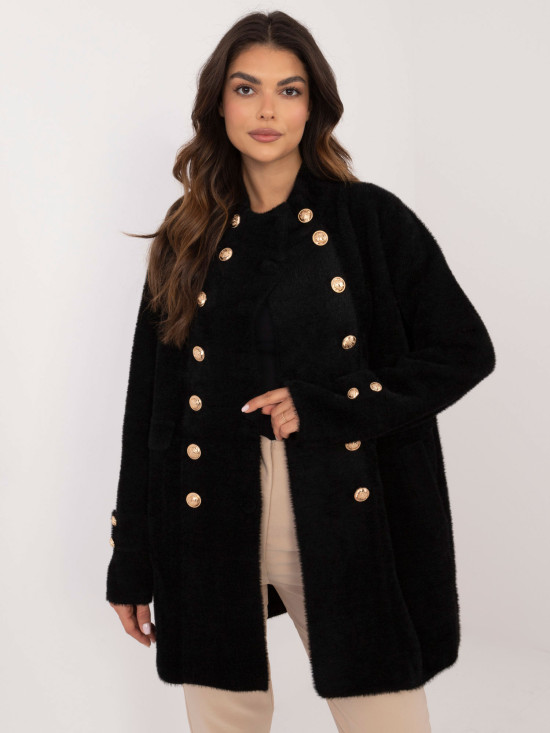 Elegant Black Alpaca Coat