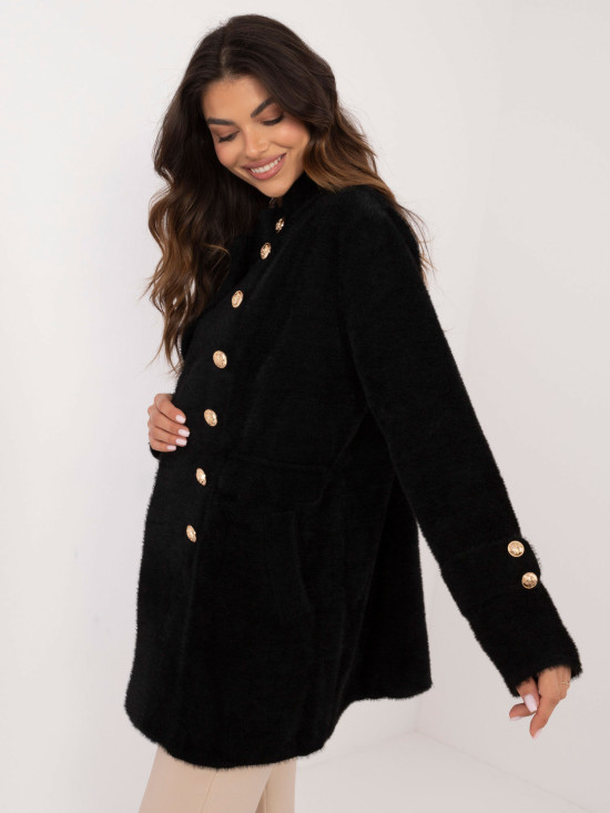Elegant Black Alpaca Coat