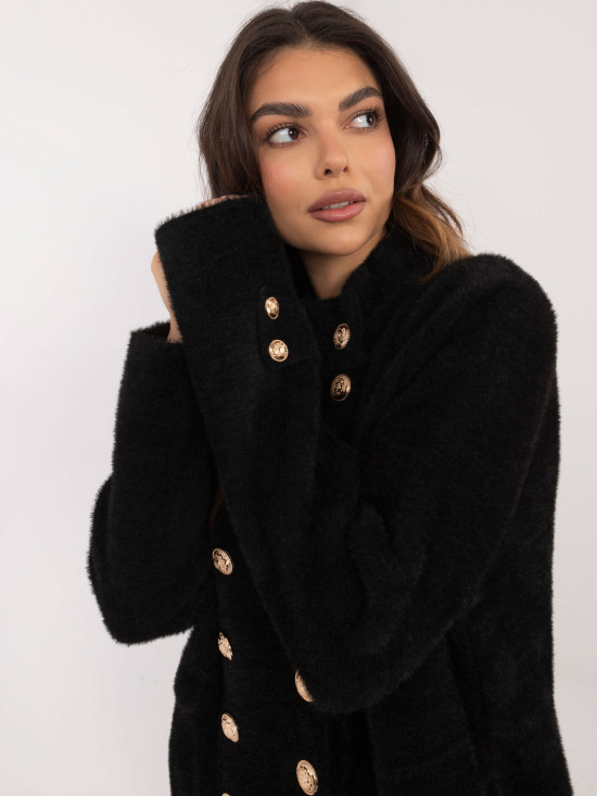 Elegant Black Alpaca Coat