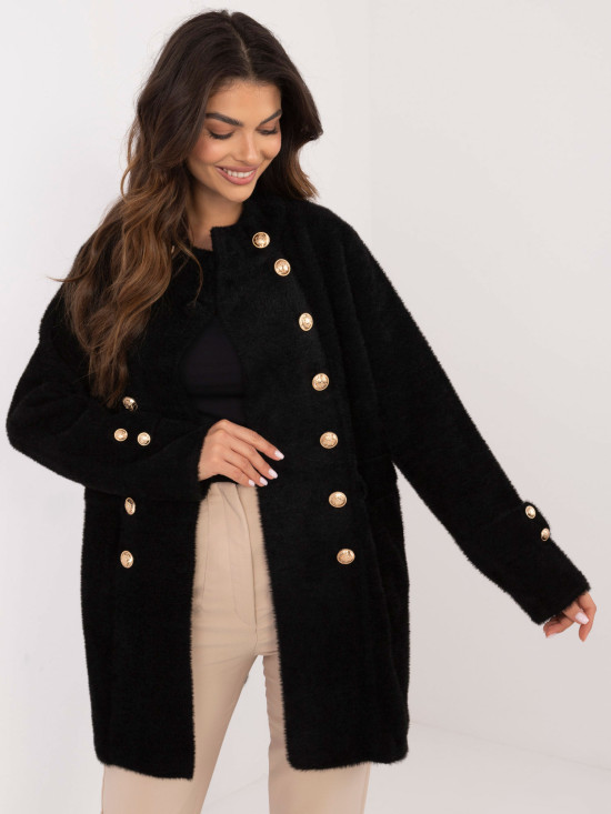 Elegant Black Alpaca Coat